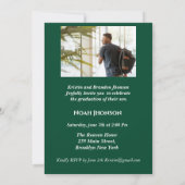 Klasse van 2023 Modern Boy smaragdgroen afstuderen Kaart (Achterkant)