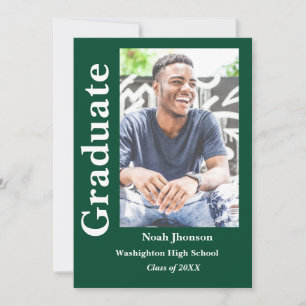 Klasse van 2023 Modern Boy smaragdgroen afstuderen Kaart