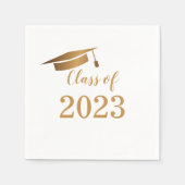 Klasse van 2023 Modern Gold Script-Afstuderen Servet (Voorkant)