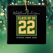Klasse van 2023 Modern Green Black & Gold Afstuder Keramisch Ornament