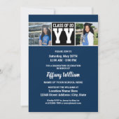 Klasse van 2023 Navy Blue en Black Afstuderen Phot Kaart (Voorkant)