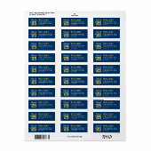 Klasse van 2023 Navy Gold Afstuderen Return Addres Etiket (Full Sheet)