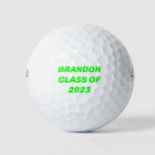 Klasse van 2023 Neon Green Text Afstuderen College Golfballen (Voorkant)