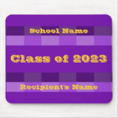 Klasse van 2023 Paarse en gouden Mousepad door Jan Muismat (Voorkant)