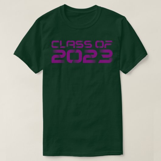  klasse van 2023 Paarse tekst T-shirt (Design voorkant)