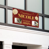 Klasse van 2023 Red Gold-ballonfotoAfstuderen Spandoek (Buitenkant Gebouw)