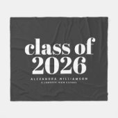 Klasse van 2023 Retro Typografie Black Persoonlijk Fleece Deken (Voorkant (Horizontaal))