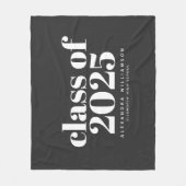 Klasse van 2023 Retro Typografie Black Persoonlijk Fleece Deken (Voorkant)