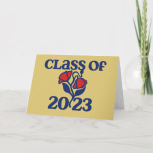 Klasse van 2023 Rood design afstuderen met retrofl Kaart