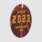 Klasse van 2023 Rood- en goudOrnament van Janz Ornament (voorkant)