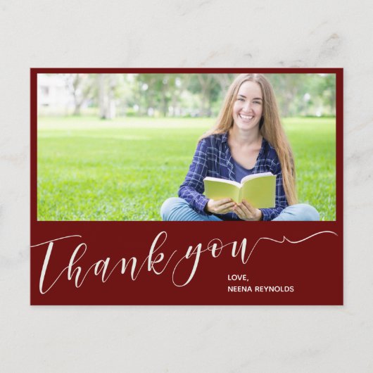 Klasse van 2023 Rood foto Afstuderen Dank u wel Briefkaart (Voorkant)