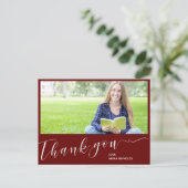 Klasse van 2023 Rood foto Afstuderen Dank u wel Briefkaart (Staand voorkant)