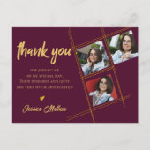 Klasse van 2023 Rood multi-foto Afstuderen Dank u Briefkaart (Voorkant)