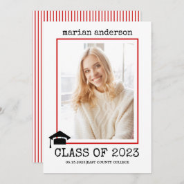 Klasse van 2023 roodschrijfmachine, foto van rood kaart