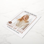 Klasse van 2023 roos gouden folie afstuderen foto  folie uitnodiging (Gedraaid)