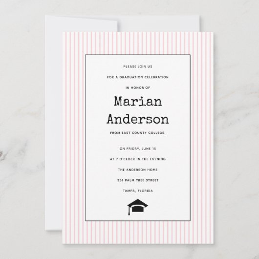 Klasse van 2023 roze afstuderen met schrijfmachine kaart (Achterkant)