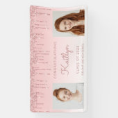 Klasse van 2023 Roze glitter Drip 2-foto-Afstudere Spandoek (Verticaal)