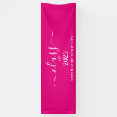 Klasse van 2023 Roze Minimalistisch Afstuderen Spandoek (Verticaal)