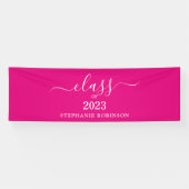 Klasse van 2023 Roze Minimalistisch Afstuderen Spandoek (Horizontaal)