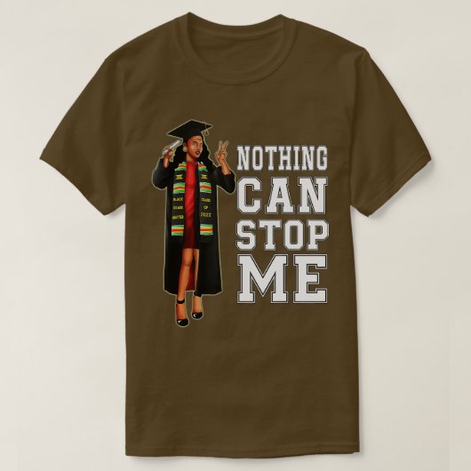 Klasse van 2023 Senior Afstuderen Stole Black Girl T-shirt (Design voorkant)