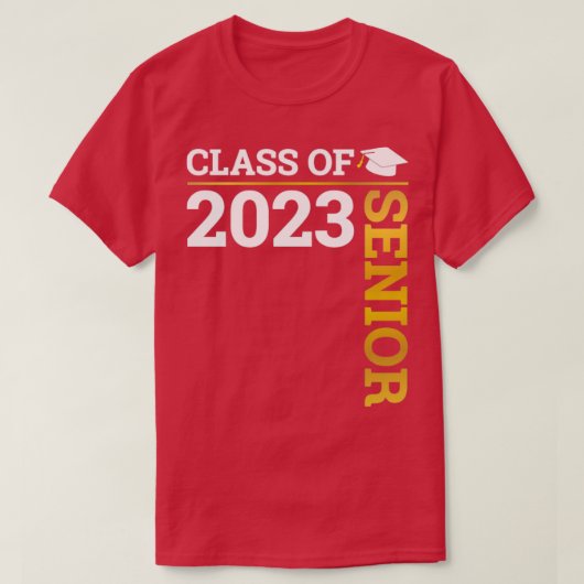 Klasse van 2023 senior afstuderen voor schooldiplo t-shirt (Design voorkant)