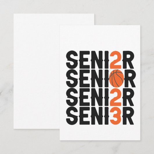 Klasse van 2023 Senior Basketball Afstuderen Gift Bedankkaart (Voorkant / Achterkant)