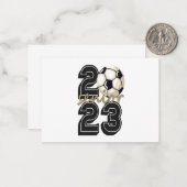 Klasse van 2023 Senior Soccer Afstuderen Gift Notitiekaartje (Voorkant / Achterkant in situ)