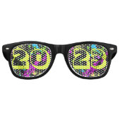 Klasse van 2023 Seniors Neon Paint Splash Afstuder Retro Zonnebril (Voorkant)