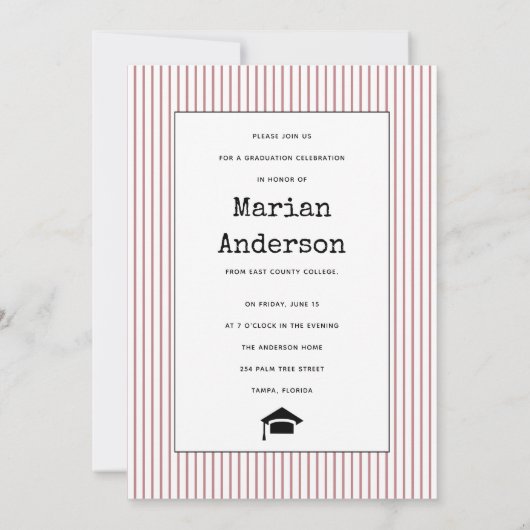 Klasse van 2023 stoffig roos afstuderen foto kaart (Achterkant)