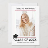 Klasse van 2023 stoffig roos afstuderen foto kaart (Voorkant)