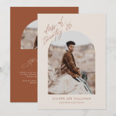 Klasse van 2023 Terracotta Arch Photo Afstuderen Aankondiging (Voorkant / Achterkant)