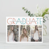 Klasse van 2023 terracotta en foto van blauwgroen  kaart (Staand voorkant)