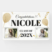 Klasse van 2023 Vet Font ballonfotoAfstuderen Spandoek (Horizontaal)
