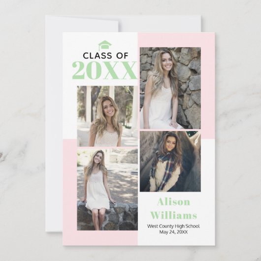 Klasse van 2023: vier foto's, doorschijnend, afstu aankondiging (Voorkant)