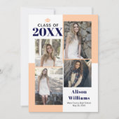 Klasse van 2023: vier foto's van perziken, afstude aankondiging (Voorkant)