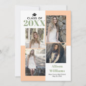 Klasse van 2023 vier foto's van perziksage-afstude aankondiging (Voorkant)