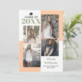 Klasse van 2023 vier foto's van perziksage-afstude aankondiging (Staand voorkant)