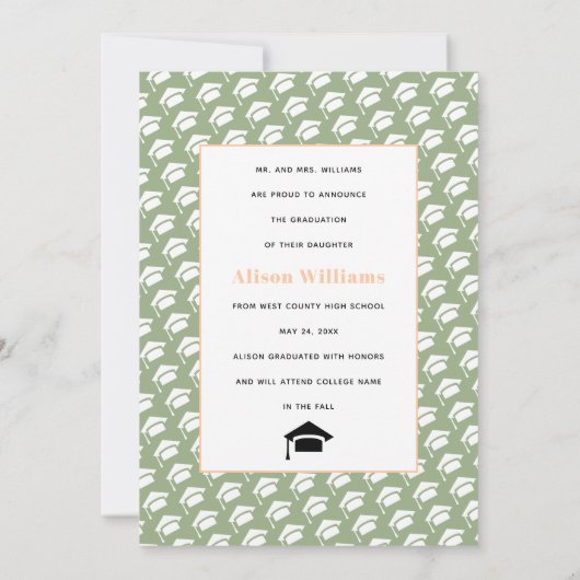 Klasse van 2023 vier foto's van perziksage-afstude aankondiging (Achterkant)