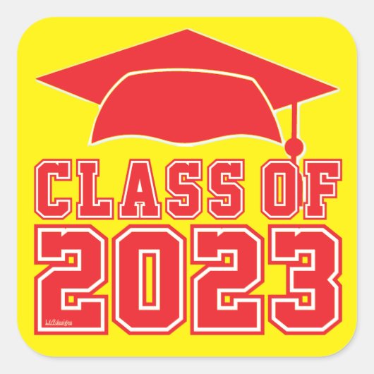 KLASSE VAN 2023 VIERKANTE STICKER (Voorkant)