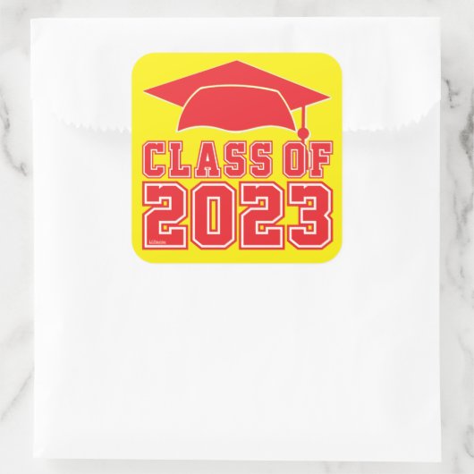 KLASSE VAN 2023 VIERKANTE STICKER (Tas)