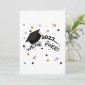 Klasse van 2023. We zijn GRATIS! | Feestdagenkaart (Staand voorkant)