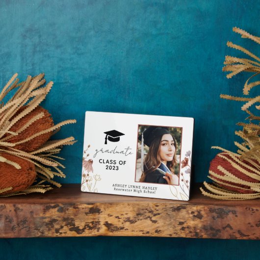 Klasse van 2023 Wilde-bloemfotoPlaque Fotoplaat (Zijkant)