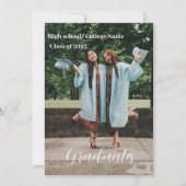 Klasse van 2023 wit manuscript Dubbel afstuderen Aankondiging (Voorkant)