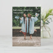 Klasse van 2023 wit manuscript Dubbel afstuderen Aankondiging (Staand voorkant)