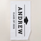 Klasse van 2023 Witte Persoonlijke Afstuderen Naam Strandlaken (Voorkant)