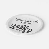 klasse van 2023 witte zwarte afstudeerder afdrukke papieren bordje (Gekanteld)