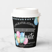 Klasse van 2023 Zwart gefeliciteerd Afstuderen Papieren Bekers (Voorkant)