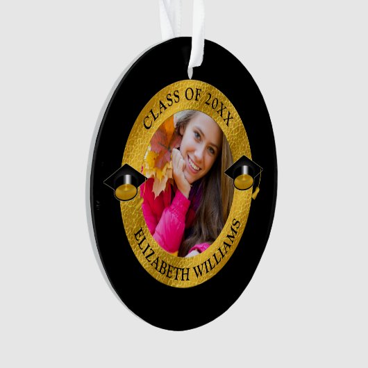 Klasse van 2023 zwart | Gold Photo Keepomwille Ornament (voorkant)