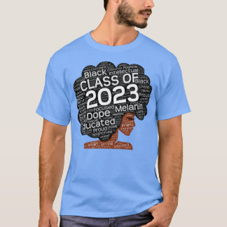 Klasse van 2023 Zwarte Vrouw Afro T-shirt