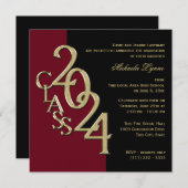 Klasse van 2024 Afstudeerder Bourgogne en Goud Kaart (Voorkant / Achterkant)